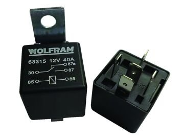 63315 12V 40W RÖLE ÇİFT PLATİNLİ ŞEFFAF 5 UÇLU PRO