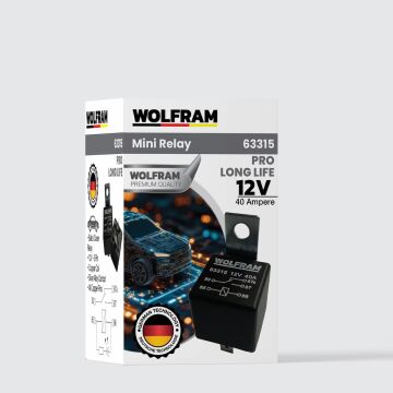 63315 12V 40W RÖLE ÇİFT PLATİNLİ ŞEFFAF 5 UÇLU PRO