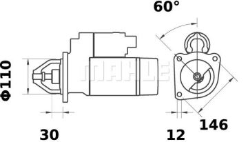 MS 387 Z1660 24V 4KW LETRİKA MAHLE ISKRA MS387 72736015 11130492500 BOSCH 0001360015  04763995