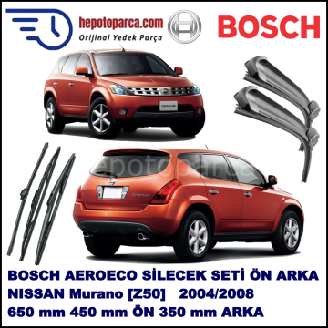 NISSAN Murano [Z50] 11,2004-12,2008 Bosch Aeroeco Ön ve Arka Silecek Takımı