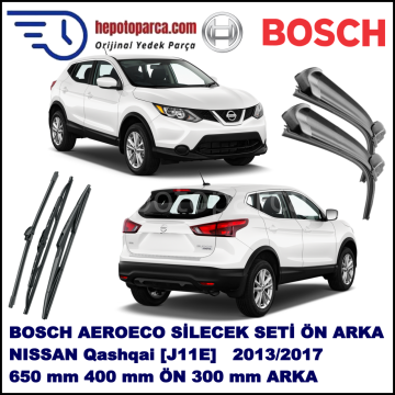 NISSAN Qashqai [J11E] 12,2013-,,, Bosch Aeroeco Ön ve Arka Silecek Takımı