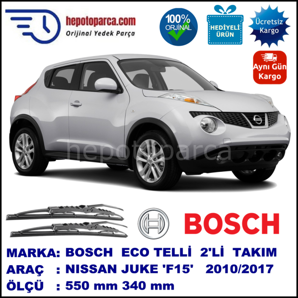 NISSAN Juke [F15] 07.10-... 550 / 340 mm. BOSCH ECO Telli Silecek 2'li Takım