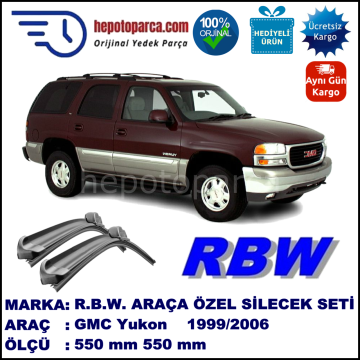 GMC Yukon  09.99-08.06 550 / 550 mm. RBW Muz Silecek Seti  2'li Takım. U Kanca Uyumludur.