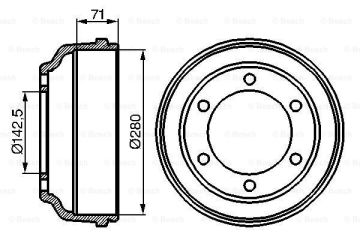 Fren Kampanası [280,2 / 132,6 mm]FORD Transit FT 120 2.5 D 199408 - 200008; Transit FT 150 2.5 DI 199408 - 200008; Transit FT 100 2.5 TDI 199408 - 200008; Transit FT 080 2.5 TD 199408 - 200008; Transit 2.5 DI SWB 80-120 199108 - 199407; T FOR 92VB112