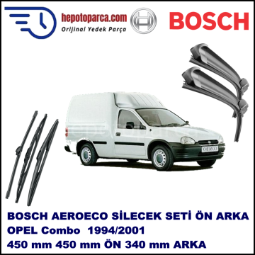 OPEL Combo  09,1994-10,2001 Bosch Aeroeco Ön ve Arka Silecek Takımı