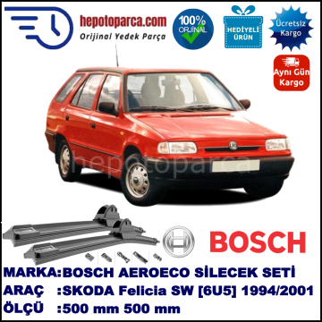 SKODA Felicia Combi [6U5] 10.1994-08.2001, 500 / 500 mm. BOSCH AEROECO Aparatlı Muz Silecek