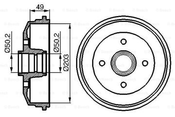 Fren Kampanası [203 / 80 mm]FORD Escort 1.6i 16V 199501 - 200109; Escort 1.6i 16V Turnier 199501 - 200109; Escort 1.8 TD 199501 - 200109; Escort 1.4i 199501 - 200109; Escort 1.8 TD Turnier 199501 - 200109; Escort 1.3i 199501 - 200109 FOR 91AB1113AD;