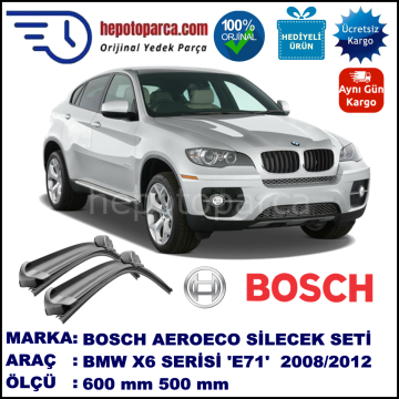 BMW X6 [E 71; E 72] 03.2008-03.2012, 600 / 500 mm. BOSCH AEROECO Aparatlı Muz Silecek