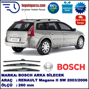 RENAULT Megane II Grandtour [KM.] 260 mm 10.2003-01.2006 BOSCH Arka Silecek