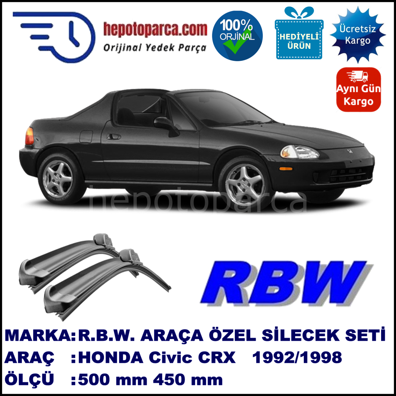 Muz Silecek Seti  2'li Takım. U Kanca Uyumludur.