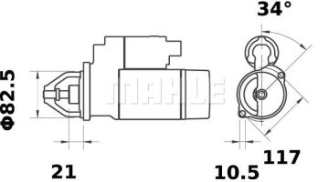 MS 218 Z1660 12V 1,70KW Z10 LETRİKA MAHLE ISKRA MS218 72735846 11130558500 BOSCH 0011110115 DELCOREMY 3471396 12 02 036