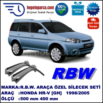 HONDA HR-V [GH] 12.98-12.05 500 / 400 mm. RBW Muz Silecek Seti  2'li Takım. U Kanca Uyumludur.