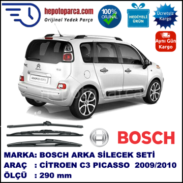 CITROEN C3 Picasso [A58] 290 mm 02.2009-03.2010 BOSCH Arka Silecek