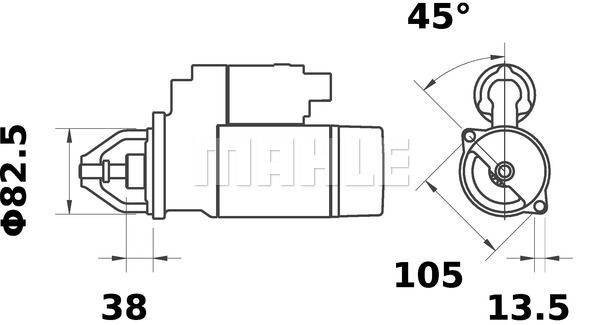 MS 264 Z1660 12V 3,10KW Z10 LETRİKA MAHLE ISKRA MS264 72735892 11130819500 BOSCH 0011369005  C000900060190