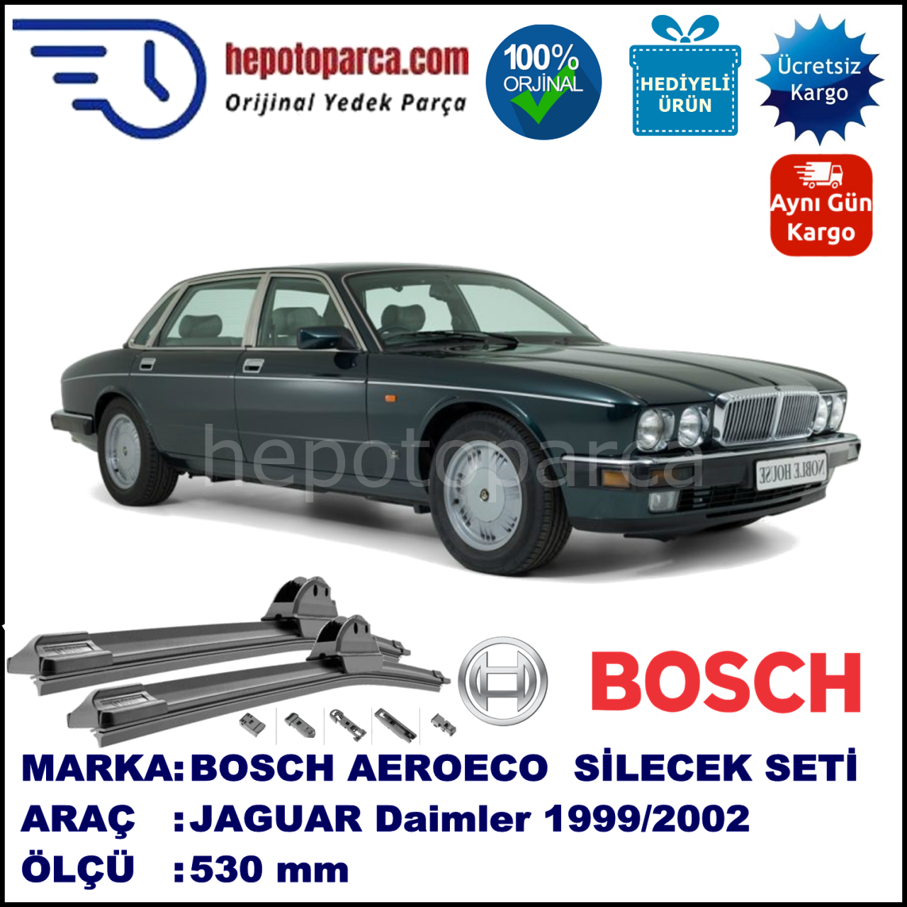 JAGUAR Daimler  01.1999-08.2002, 530 / - mm. BOSCH AEROECO Aparatlı Muz Silecek
