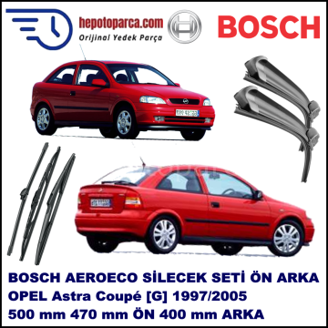 OPEL Astra Coupé [G] 09,1997-02,2005 Bosch Aeroeco Ön ve Arka Silecek Takımı