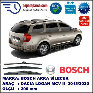DACIA Logan MCV II [K8] 290 mm 06.2013-... BOSCH Arka Silecek