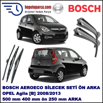 OPEL Agila [B] 03,2008-,,, Bosch Aeroeco Ön ve Arka Silecek Takımı