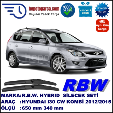 HYUNDAI i30 CW Kombi [GD] 03.12-... 650 / 340 mm. RBW Hybrid Silecek Seti. U Kanca Uyumlu Hibrit