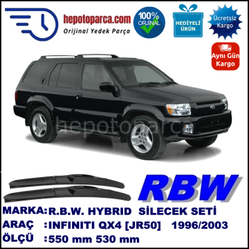 INFINITI QX4 [JR50] 09.96-08.03 550 / 530 mm. RBW Hybrid Silecek Seti. U Kanca Uyumlu Hibrit