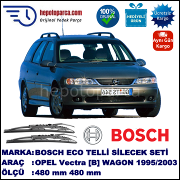 OPEL Vectra Caravan [B] 09.95-09.03 480 / 480 mm. BOSCH ECO Telli Silecek 2'li Takım