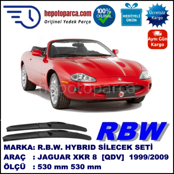JAGUAR XKR 8 Convertible [QDV] 01.99-02.09 530 / 530 mm. RBW Hybrid Silecek Seti. U Kanca Uyumlu Hibrit