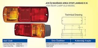 206278C  JCB İŞ MAKİNASI STOP LAMBA CAMI EM ÇERAY