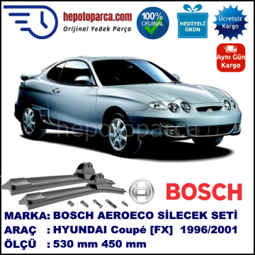 HYUNDAI Coupé [FX] 07.1996-..., 530 / 450 mm. BOSCH AEROECO Aparatlı Muz Silecek