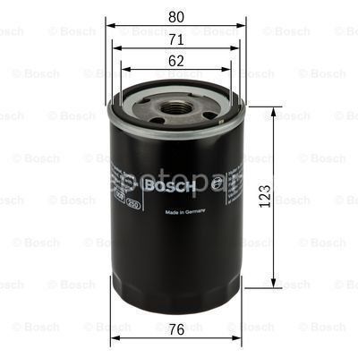 VW (VOLKSWAGEN) Jetta 1.1 Formel E 01.1981 - 12.1983 BOSCH YAĞ FİLTRESİ