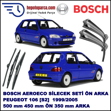 PEUGEOT 106 [S2] 10,1999-05,2005 Bosch Aeroeco Ön ve Arka Silecek Takımı