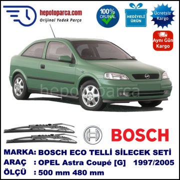 OPEL Astra Coupé [G] 09.97-02.05 500 / 480 mm. BOSCH ECO Telli Silecek 2'li Takım