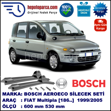 FIAT Multipla [186..] 01.1999-12.2005, 600 / 530 mm. BOSCH AEROECO Aparatlı Muz Silecek