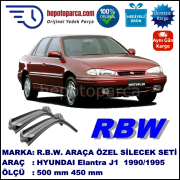 HYUNDAI Elantra [J1] 10.90-04.95 500 / 450 mm. RBW Muz Silecek Seti  2'li Takım. U Kanca Uyumludur.