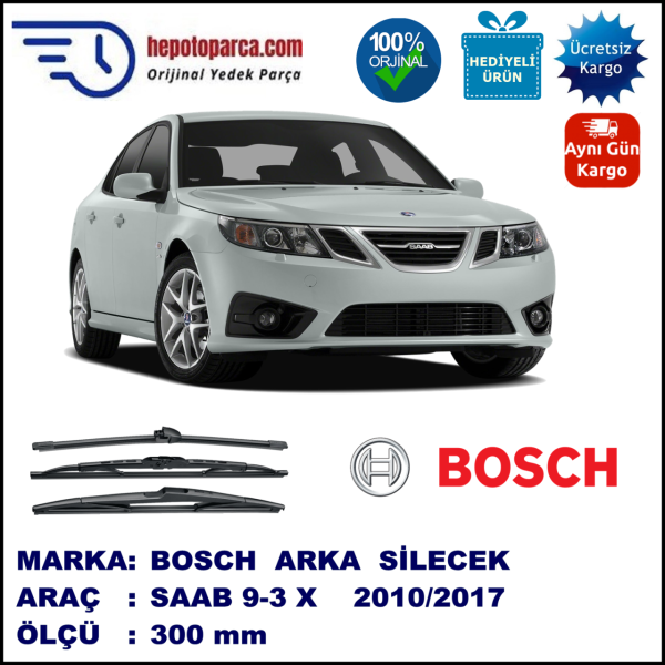 SAAB 9-3 X  300 mm 03.2010-… BOSCH Arka Silecek