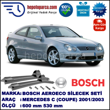 MERCEDES-BENZ Serie C (Sportcoupe) [203] 01.2001-06.2003, 600 / 530 mm. BOSCH AEROECO Aparatlı Muz Silecek