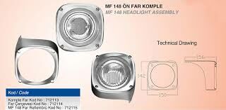 ÇERAY 712114 MF 135-148 ÖN FAR ÇERÇEVESİ  MASSEY FERGUSON
