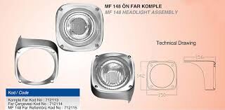 ÇERAY 712114 MF 135-148 ÖN FAR ÇERÇEVESİ  MASSEY FERGUSON