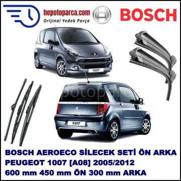 PEUGEOT 1007 [A08] 04,2005-,,, Bosch Aeroeco Ön ve Arka Silecek Takımı