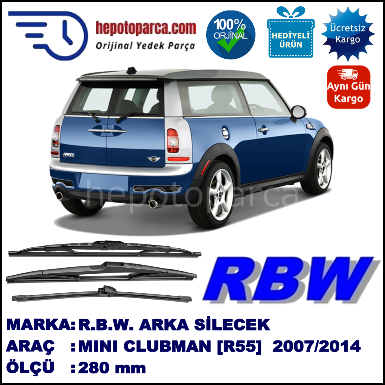 MINI (BMW) Mini Clubvan [R 55] 280 mm 02.2013-... BOSCH Arka Silecek