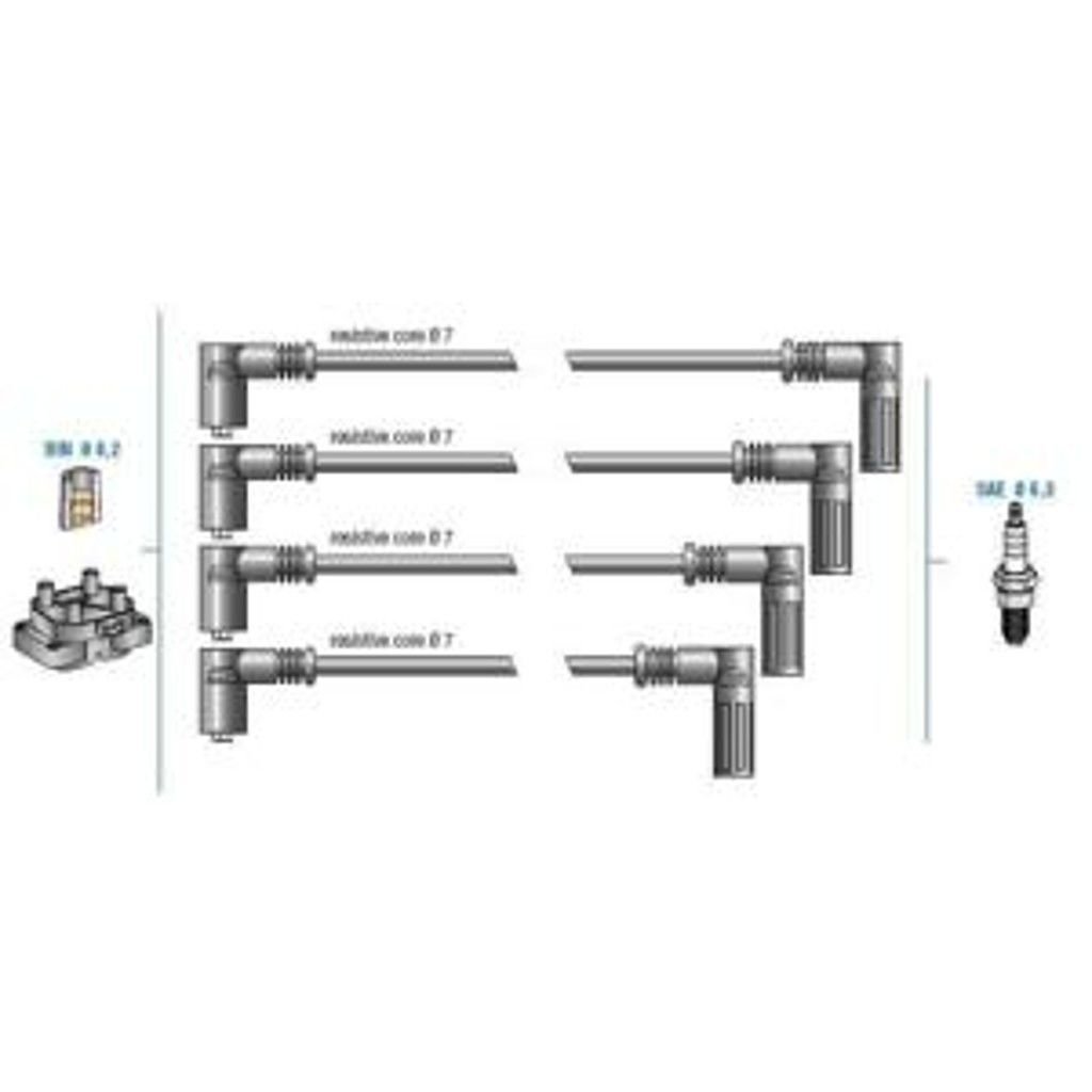 DODUCO 7676  BUJİ KABLOSU TOFAŞ D.K.Ş  1.6 SLX ENJ. MOTOR DOĞAN KARTAL ŞAHİN  46429472