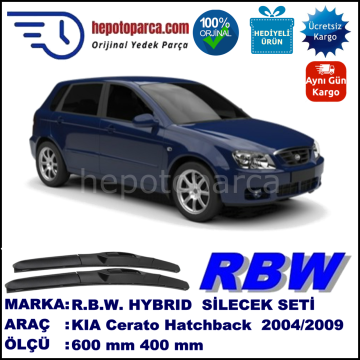 KIA Cerato Hatchback [FE] 03.04-11.09 600 / 400 mm. RBW Hybrid Silecek Seti. U Kanca Uyumlu Hibrit