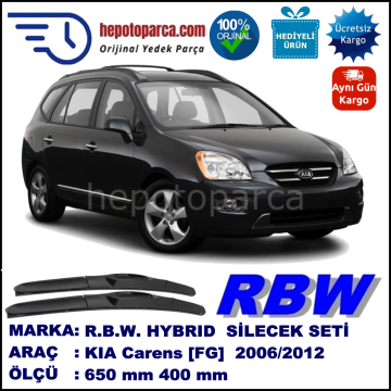 KIA Carens [FG] 09.06-... 650 / 400 mm. RBW Hybrid Silecek Seti. U Kanca Uyumlu Hibrit