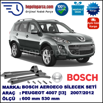 PEUGEOT 4007 [I3] 09.2007-..., 600 / 530 mm. BOSCH AEROECO Aparatlı Muz Silecek