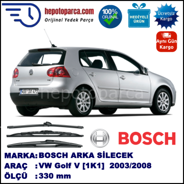 VW Golf V [1K1] 330 mm 10.2003-11.2008 BOSCH Arka Silecek