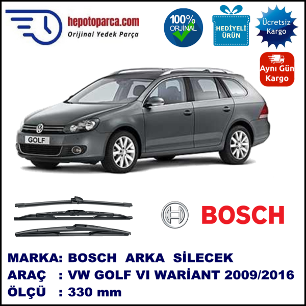 VW Golf VI Variant [AJ5] 330 mm 06.2009-... BOSCH Arka Silecek