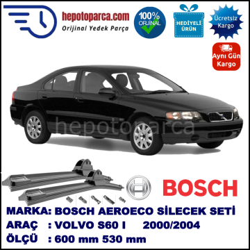 VOLVO S60 I  11.2000-07.2004, 600 / 530 mm. BOSCH AEROECO Aparatlı Muz Silecek