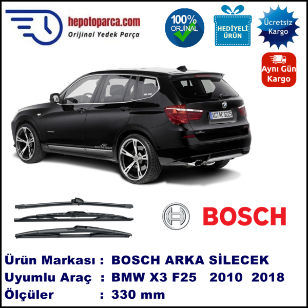 BMW X3 [F 25] 330 mm 10.2010-... BOSCH Arka Silecek