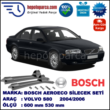 VOLVO S80 I  08.2004-07.2006, 600 / 530 mm. BOSCH AEROECO Aparatlı Muz Silecek