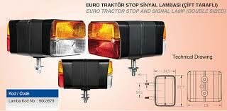9003579 EURO TRAKTÖR STOP SİNYAL LAMBASI ÇİFT TARAFLI