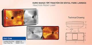 ÇERAY 9006113 EURO TRAKTÖR ÖN SİNYAL PARK LAMBASI